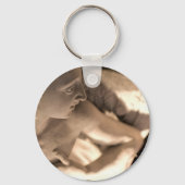 Marble Angel Sculpture Art Print Sleutelhanger (Achterkant)