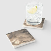 Marble Angel Sculpture Art Print Stenen Onderzetter (Zijkant)