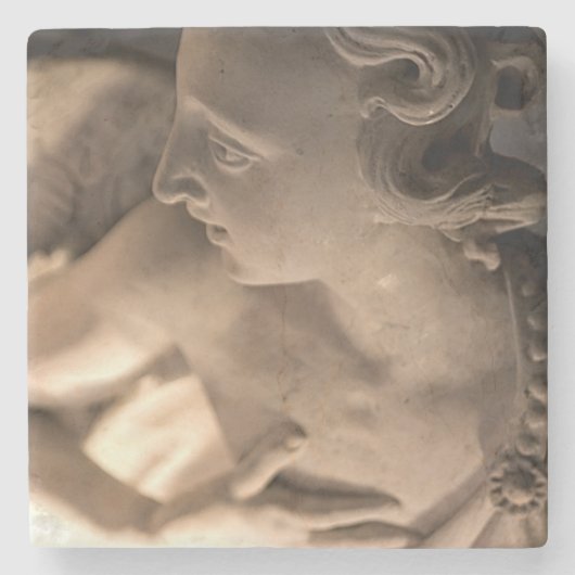 Marble Angel Sculpture Art Print Stenen Onderzetter (Voorkant)