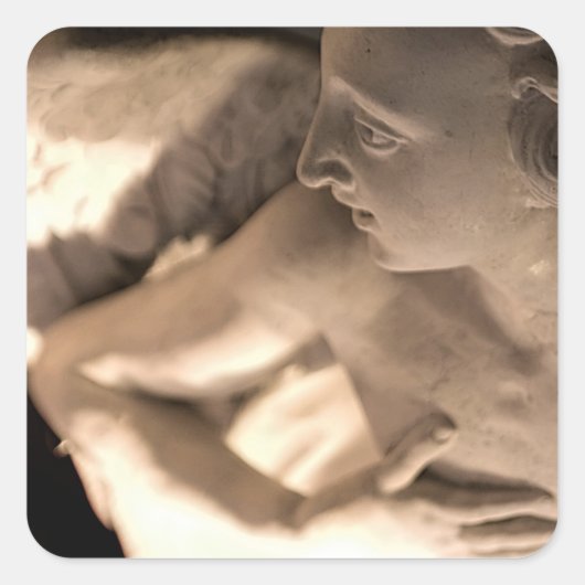 Marble Angel Sculpture Art Print Vierkante Sticker (Voorkant)