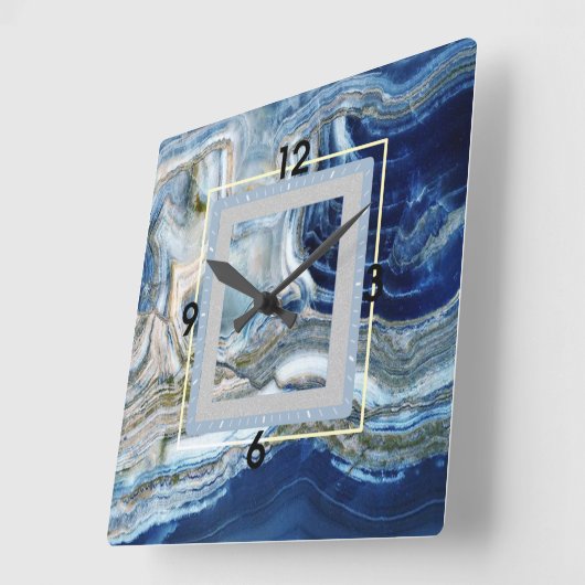 Marble Art Deco Vierkante Klok (Hoek)