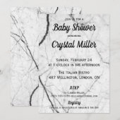 Marble Baby shower Invitation Kaart (Voorkant / Achterkant)