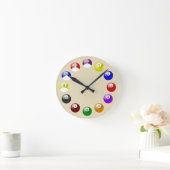 Marble Ball Tan Felt Pool Clock Ronde Klok (Huis)