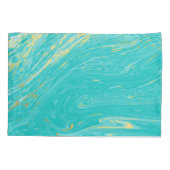 Marble Beauful Gold Blue Elegant Mongram Kussensloop (Achterkant)