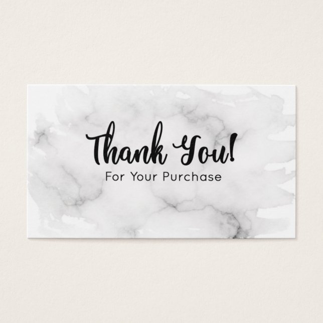 Marble bedankt voor je aankoop visitekaartje (Voorkant)