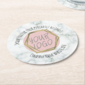 Marble Bedankt voor zakelijke Logo Ronde Kartonnen Onderzetter (Gebogen)