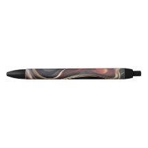 Marble Black and Red Pen (Black Ink)