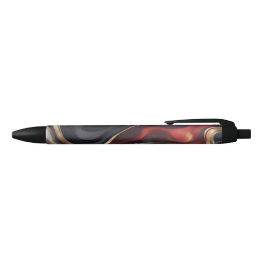 Marble Black and Red Pen (Black Ink) (Bovenkant)