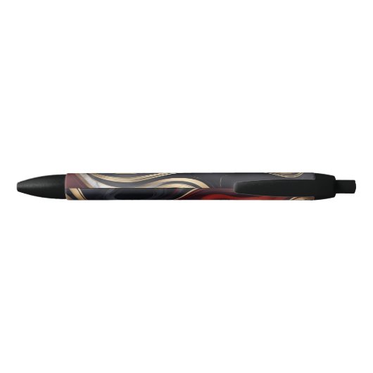 Marble Black and Red Pen (Black Ink) (Achterkant)