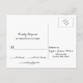Marble Black en Gold Wedding rsvp Briefkaart (Achterkant)