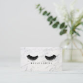 Marble Black Eyelash Luxury Beauty Visitekaartje (Staand voorkant)