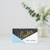 Marble Black Gold Blue Lashes Beauty make up Visitekaartje (Staand voorkant)