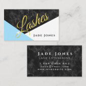 Marble Black Gold Blue Lashes Beauty make up Visitekaartje (Voorkant / Achterkant)