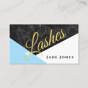 Marble Black Gold Blue Lashes Beauty make up Visitekaartje