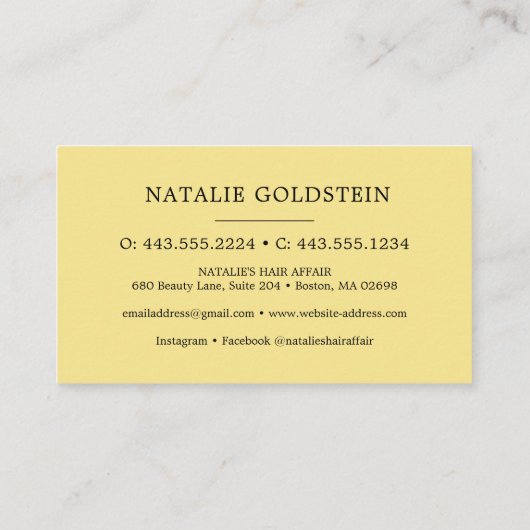 Marble Black Gold Hair Scissors Appointkaart Visitekaartje (Achterkant)