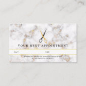 Marble Black Gold Hair Scissors Appointkaart Visitekaartje (Voorkant)