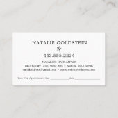 Marble Black Gold Scissors Haarstylist Appointment Visitekaartje (Achterkant)