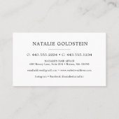 Marble Black Gold Scissors Hair Appointcard Visitekaartje (Achterkant)