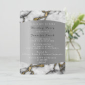 Marble Black Gold Silver Grey Event Birthday Party Kaart (Staand voorkant)
