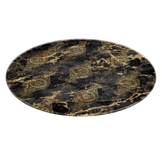 MARBLE BLACK GOLD  TRAY CUTON BOARD SNIJPLANK (Hoek)