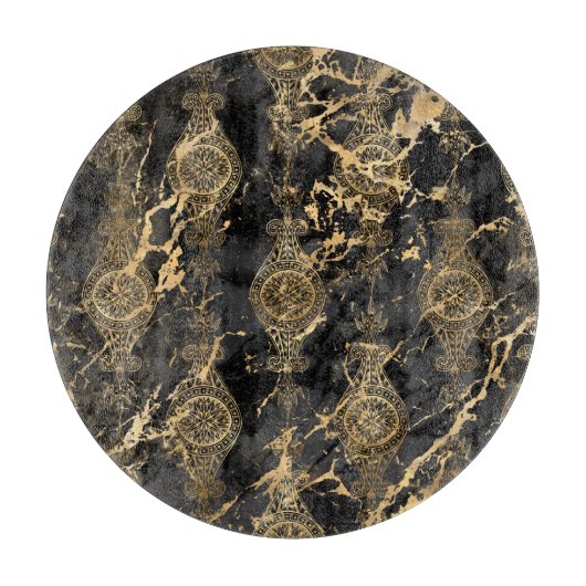 MARBLE BLACK GOLD  TRAY CUTON BOARD SNIJPLANK (Voorkant)
