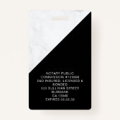 Marble Black Logo Foto mobiel Badge (Achterkant)