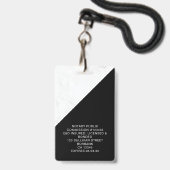 Marble Black Logo Foto Mobiele Notaris Badge (Achterkant met lanyard)