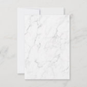 Marble Black & White Elegant Wedding RSVP Response Kaartje (Achterkant)