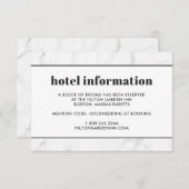 Marble Black & White Wedding Hotel Travel Kaart (Voorkant / Achterkant)