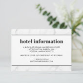 Marble Black & White Wedding Hotel Travel Kaart (Staand voorkant)