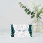 Marble Blauwgroen Gold Agate Visitekaartje (Staand voorkant)