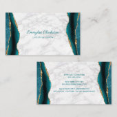 Marble Blauwgroen Gold Agate Visitekaartje (Voorkant / Achterkant)