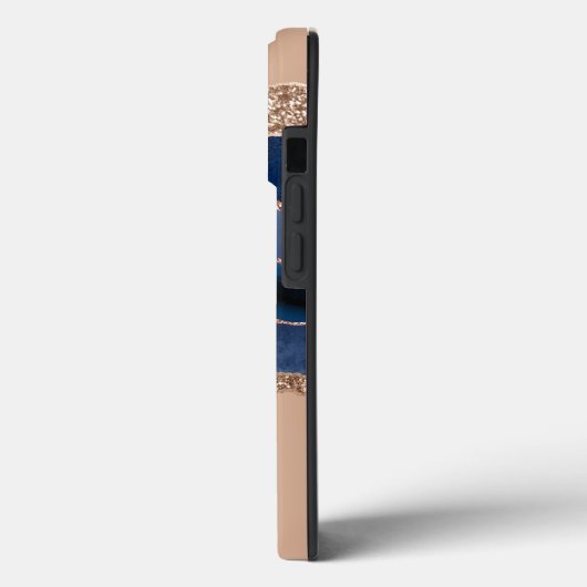Marble Blue Geode Gold Glitter Case-Mate iPhone Case (Achterkant / Links)