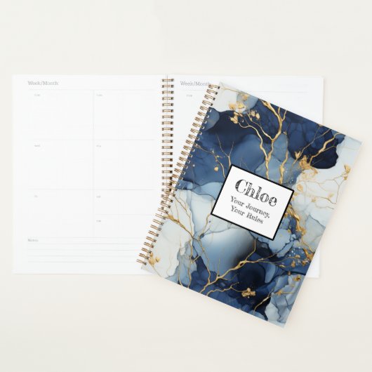 Marble Blue&Gold uw reis, uw regels Planner (Display)