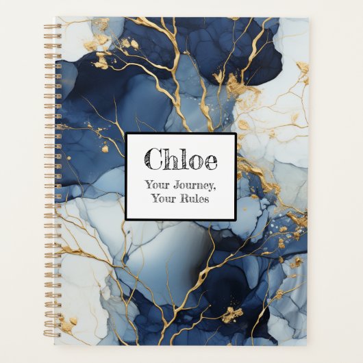 Marble Blue&Gold uw reis, uw regels Planner (Voorkant)