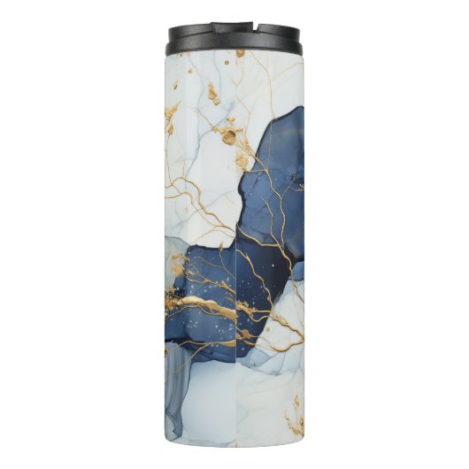 Marble Blue&Gold uw reis, uw regels Thermosbeker (Achterkant)