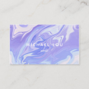 Marble Blue Lavander Luxury Iridescent Visitekaartje