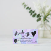 Marble Blue paars bedankt dat je verliefd bent gew Visitekaartje (Staand voorkant)