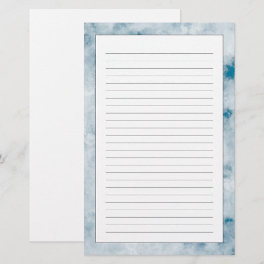 Marble Blue Texture Background Briefpapier (Voorkant / Achterkant)