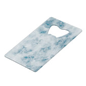 Marble Blue Texture Background Creditkaart Flessenopener (Achterkant Gekanteld)
