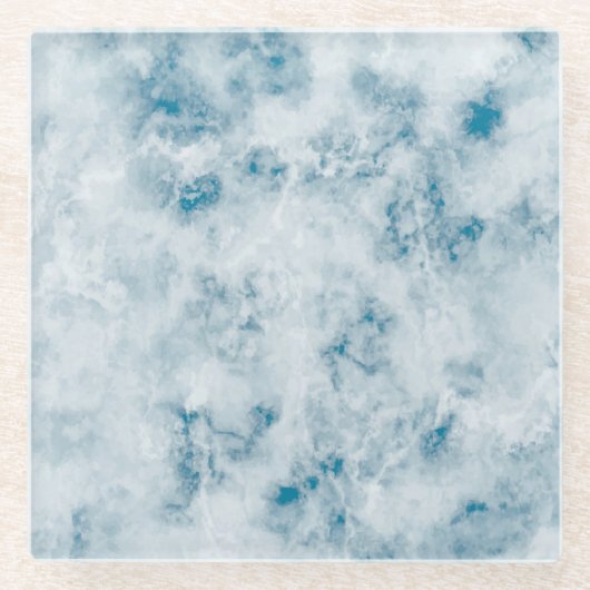 Marble Blue Texture Background Glazen Onderzetter (Voorkant)