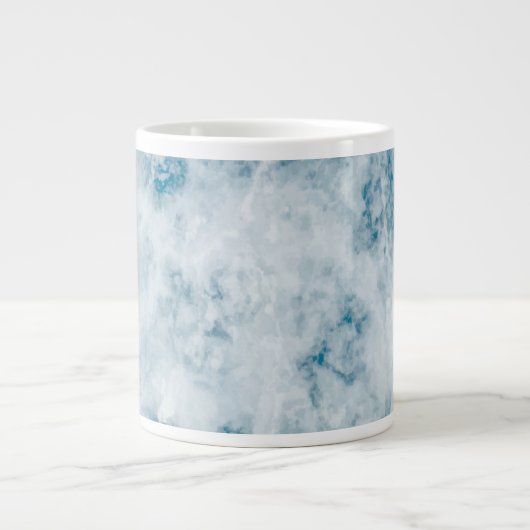 Marble Blue Texture Background Grote Koffiekop (Voorkant)