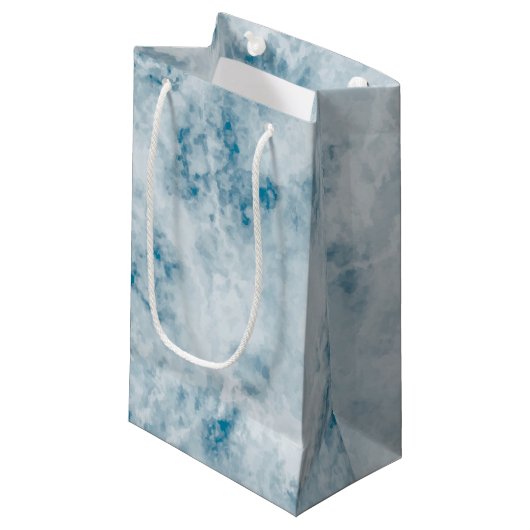 Marble Blue Texture Background Klein Cadeauzakje (Voorkant Gekanteld)