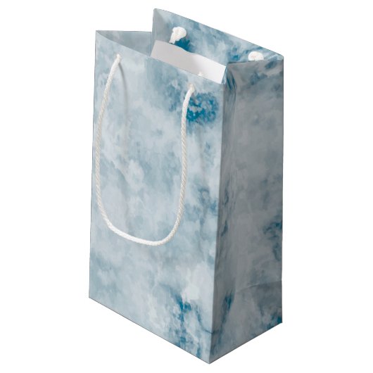 Marble Blue Texture Background Klein Cadeauzakje (Achterkant Gekanteld)
