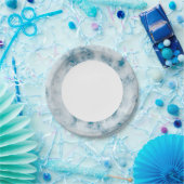 Marble Blue Texture Background Papieren Bordje (Feest)