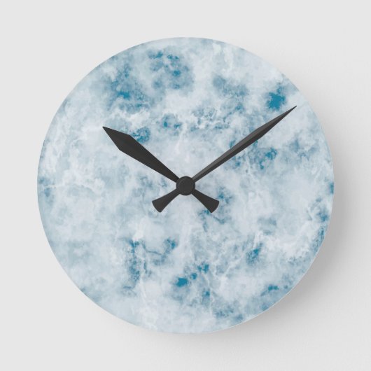 Marble Blue Texture Background Ronde Klok (Voorkant)