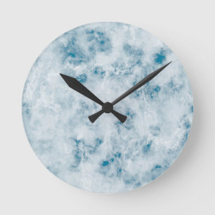 Marble Blue Texture Background Ronde Klok
