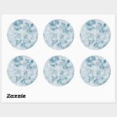 Marble Blue Texture Background Ronde Sticker (Vel)