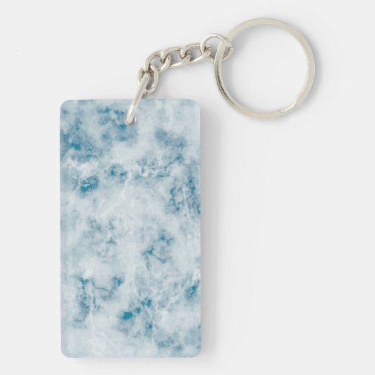 Marble Blue Texture Background Sleutelhanger (achterkant)