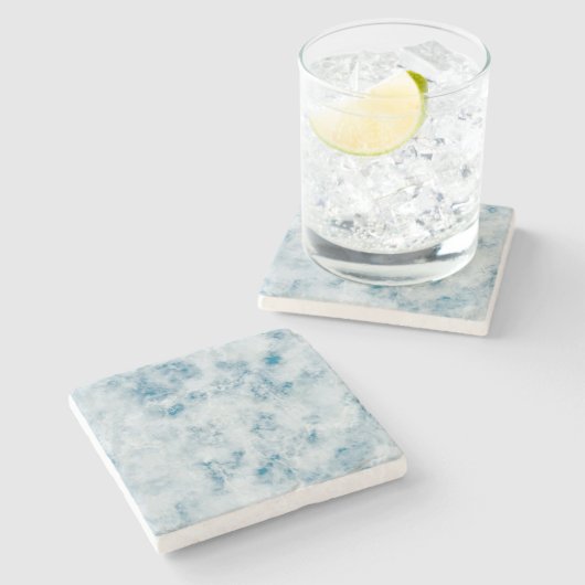 Marble Blue Texture Background Stenen Onderzetter (Zijkant)